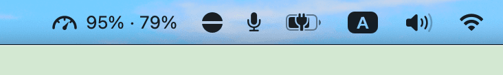 QuotaBar AI's percentage item in the macOS menu bar, with its usage popover open below.